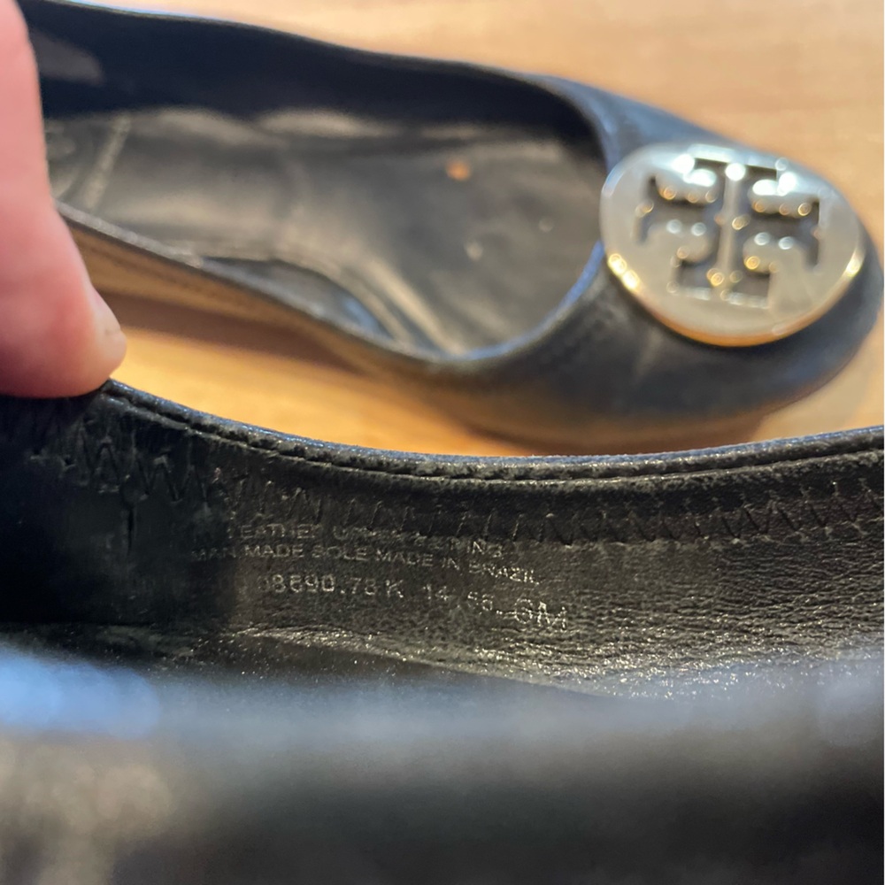 Tory Burch Flats Women's Size 6M Black Leather - Picture 3 of 12